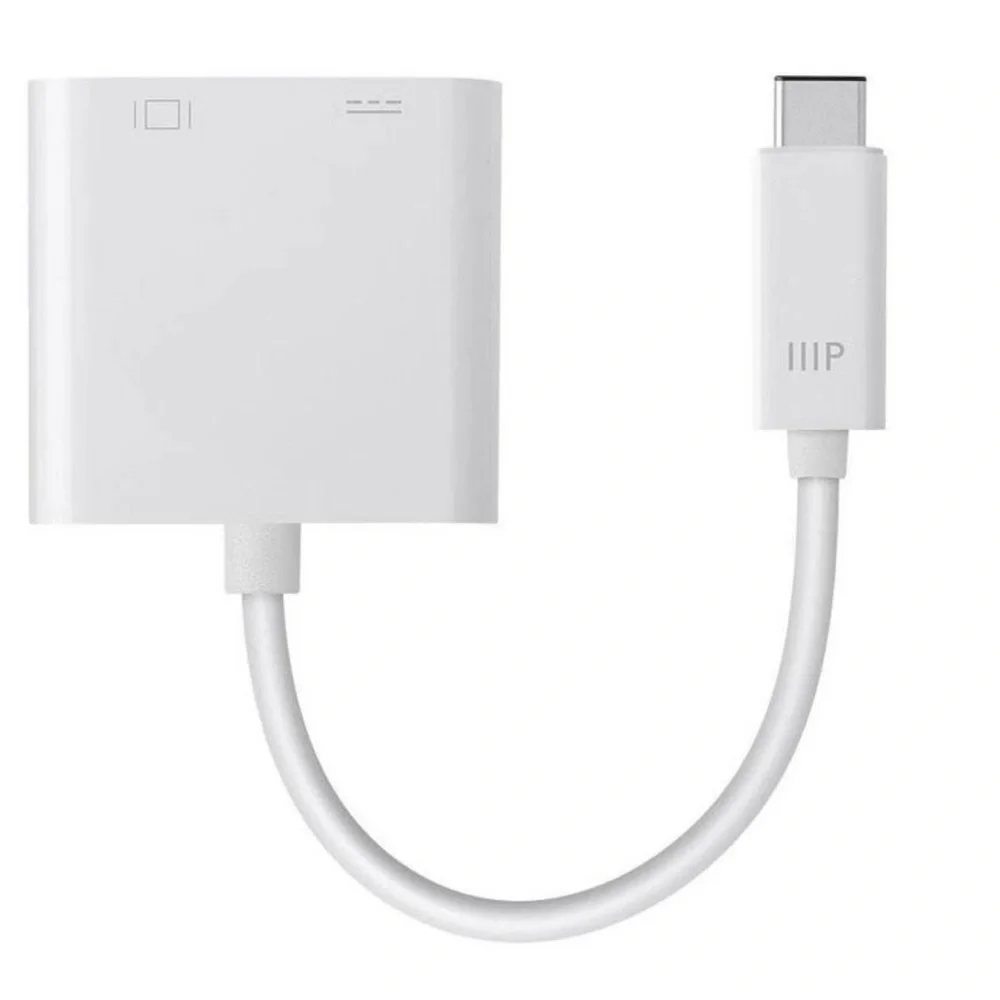 NWT Monoprice USB-C to HDMI&USB-C (F) Dual Port Adapter,Compatible USB-C Laptops